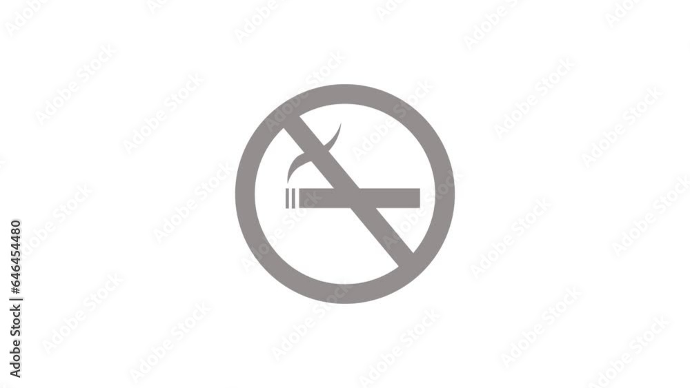 No Smoking Sign Aloha Channel. Smoke Not Allowed Red Symbol Animation Isolated in black background. No Smoking Sign Aloha Channel. Smoke Not Allowed Red Symbol Animation Isolated in black background.