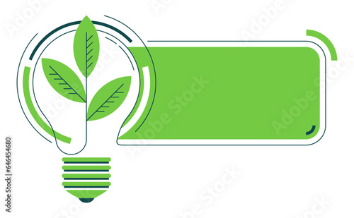 Sustainable Ideas - green lamp with copy space