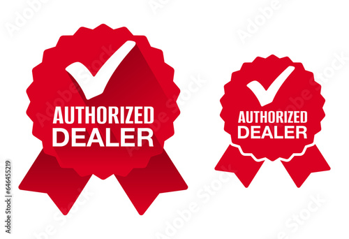 Authorized dealer red award shape