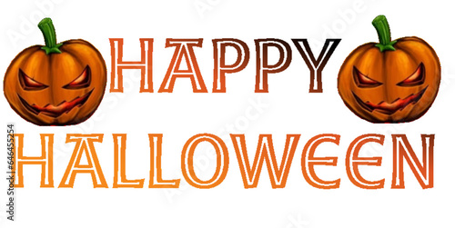 Happy Halloween and pumpkin set - orange gradient color - great for website, email, greeting card, presentation, postcard, book, t-shirt, sweatshirt, sticker, book, gift wrap, printables  