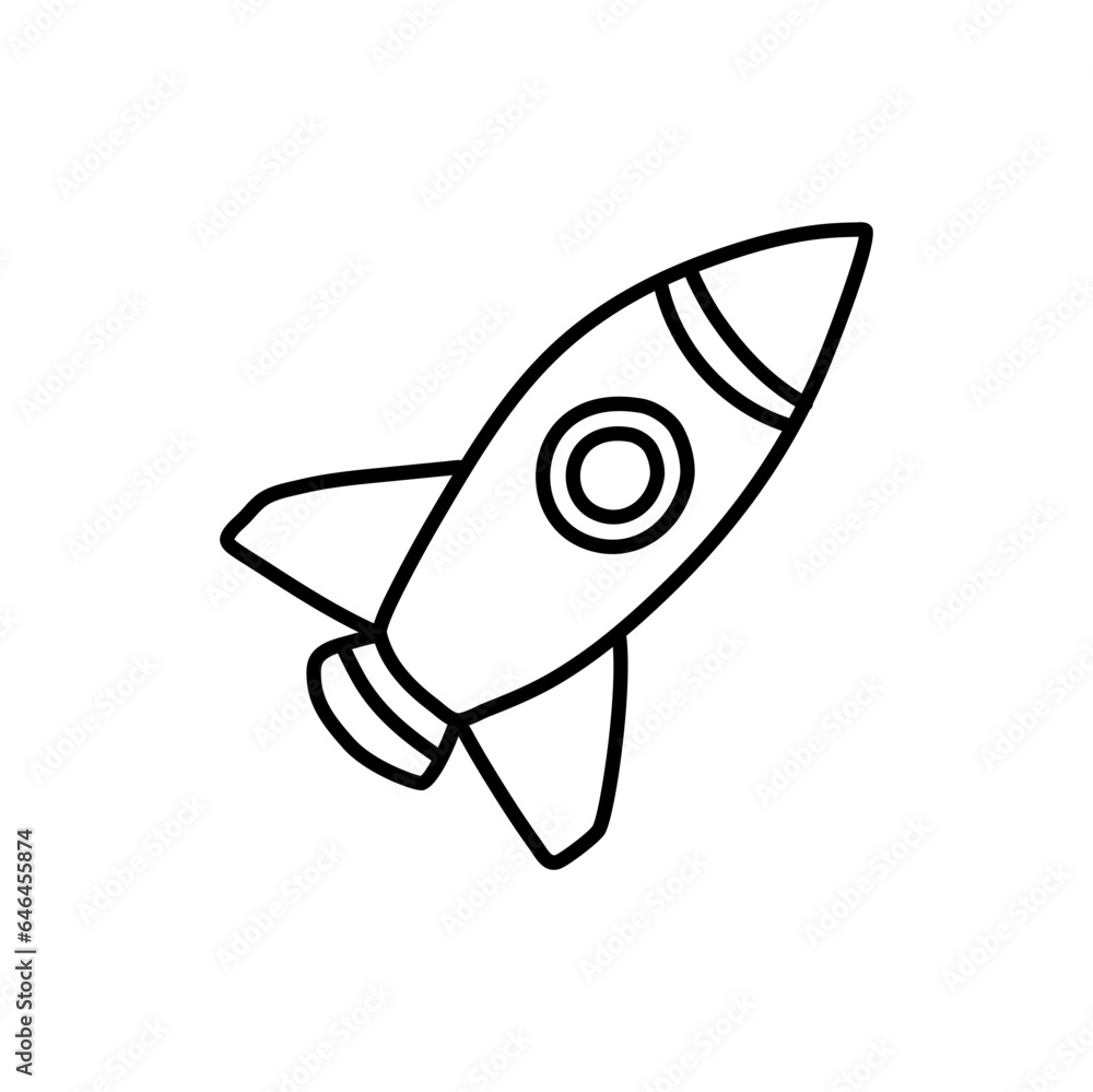 Rocket ship doodle icon. Hand drawn sketch in vector Rocket ship doodle icon. Hand drawn sketch in vector