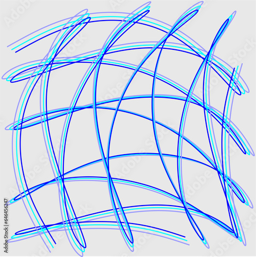 Abstract contour line in colorful color. Modern fashionable pattern.