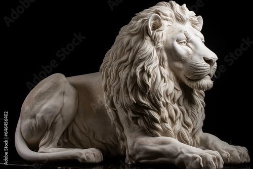 majestic lion sculpture. Generative AI
