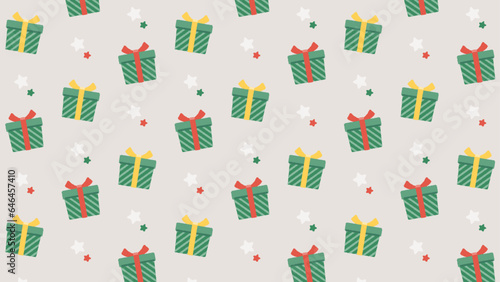 プレゼントボックスと星のパターン背景イラスト素材