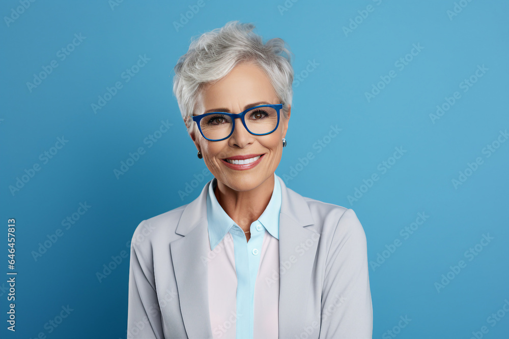 Aged attractive woman portrait made with Generative AI technology Aged attractive woman portrait made with Generative AI technology