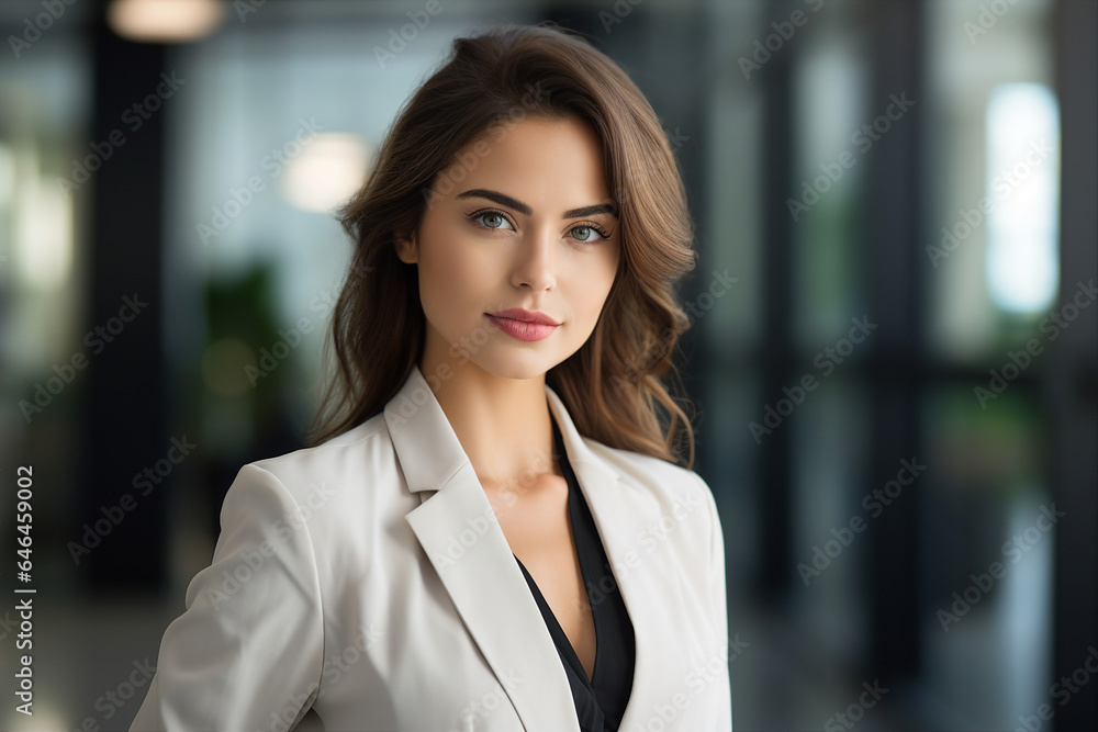 Generative AI picture portrait of amazing gorgeous office worker young woman Generative AI picture portrait of amazing gorgeous office worker young woman