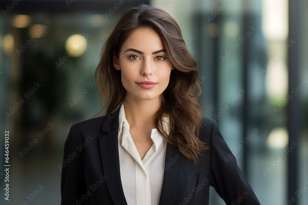 Generative AI picture portrait of attractive office worker young woman Generative AI picture portrait of attractive office worker young woman