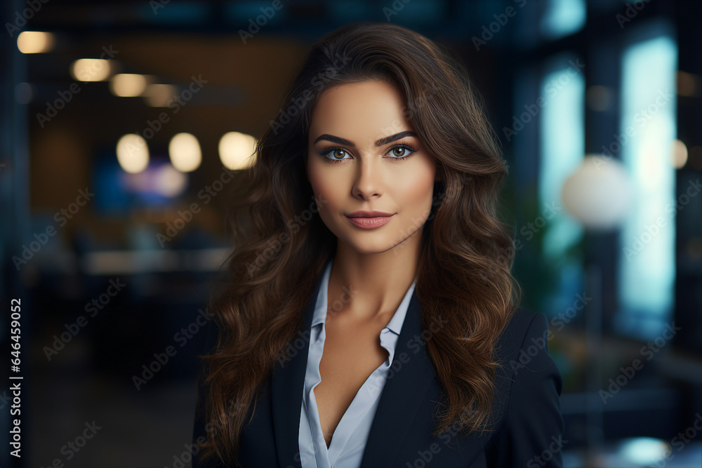 Generative AI picture portrait of amazing gorgeous office worker young woman Generative AI picture portrait of amazing gorgeous office worker young woman