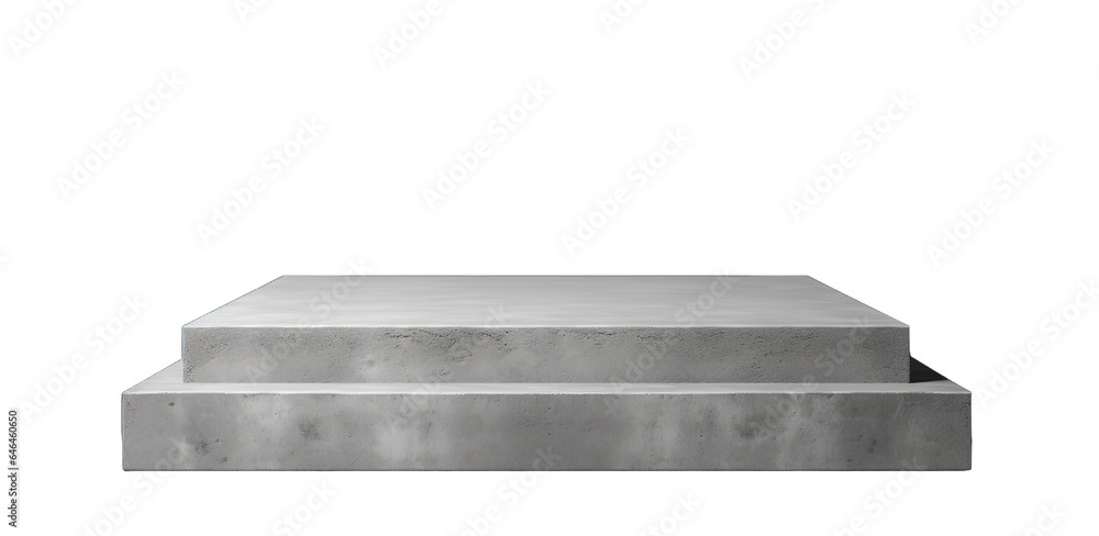 Empty Gray concrete stone podium for product display presentation isolated on transparent background. PNG file, cut out Empty Gray concrete stone podium for product display presentation isolated on transparent background. PNG file, cut out