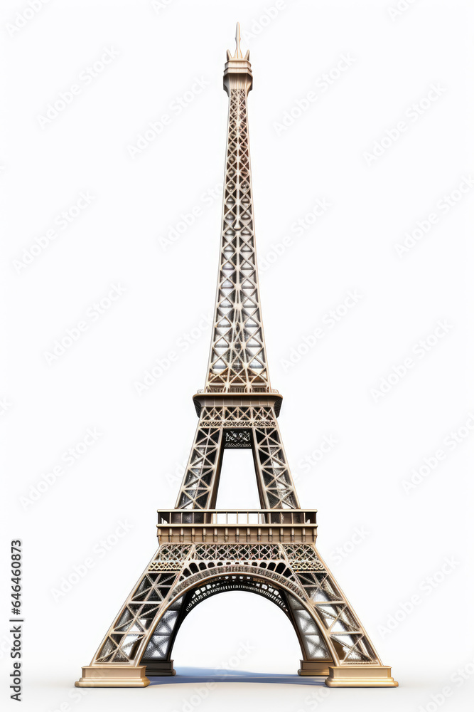 Eiffel Tower on white background