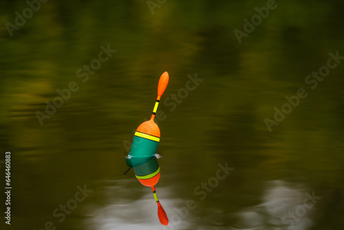 A close-up of the float signals a bite in calm water. © StockBox