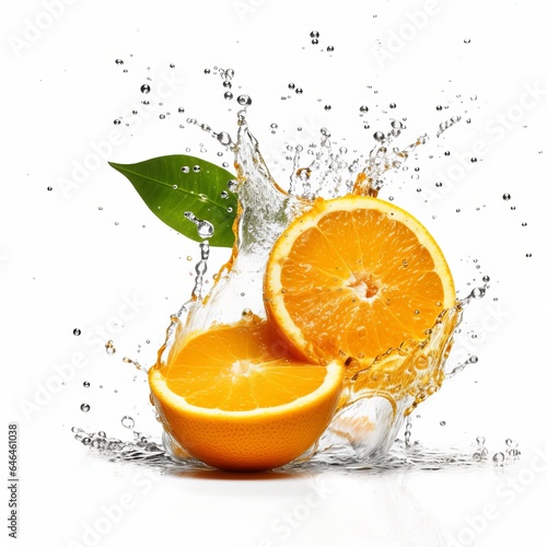 orange in water splash