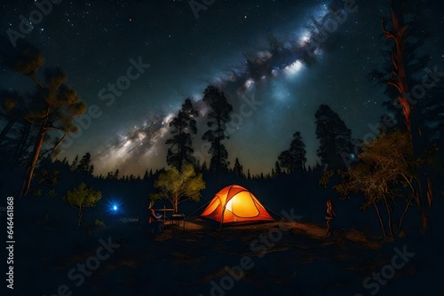 camping in the night Generated Ai