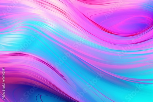 Abstract neon background with flowing streaks in lilac, turquoise, and blue. Generative AI