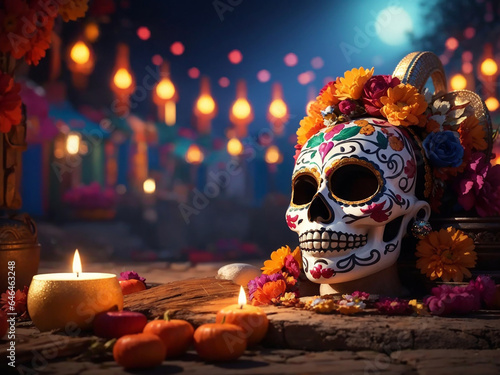 Mexican Sugar Skull Banner