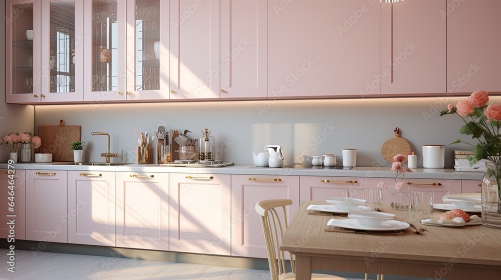 Luxurious and simple kitchen design, generated by AI