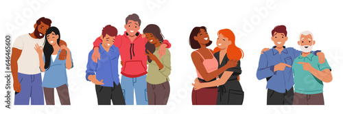 Friends Embrace Warmly, Sharing A Heartfelt Hug That Conveys Their Deep Bond And Affection For Each Other