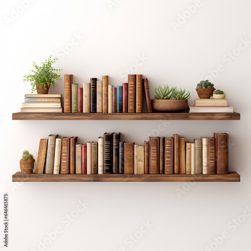 A bookshelf with rustic look isoled on a white background