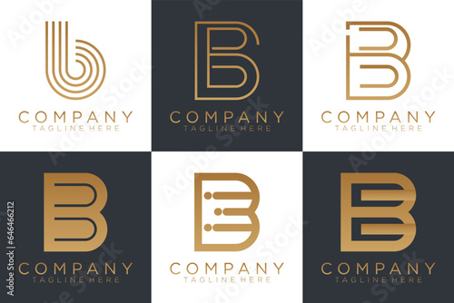 abstract letter b logo. design for business of luxury, elegant, simple, icon set