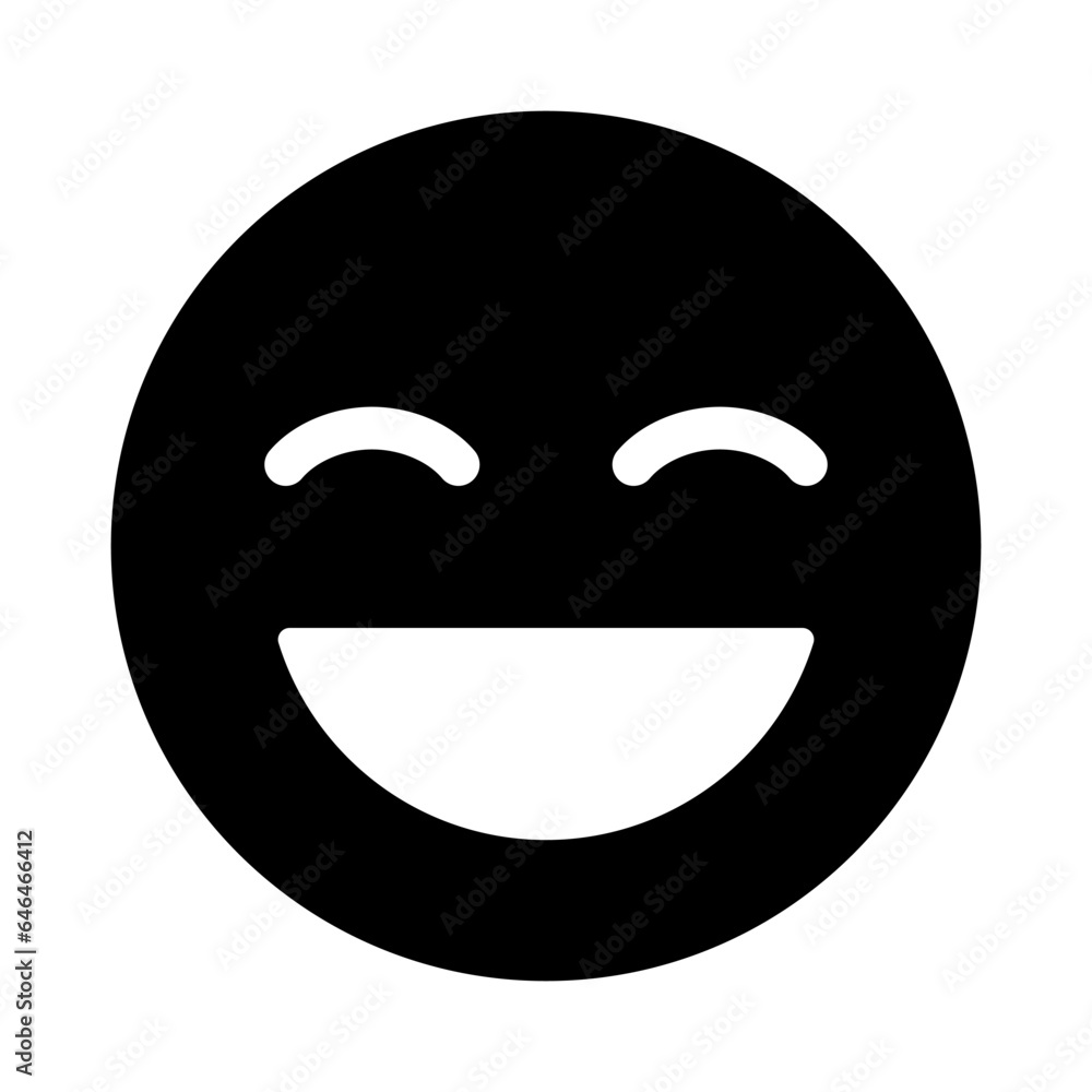Smile face silhouette icon. Laugh face icon. Vector. Smile face silhouette icon. Laugh face icon. Vector.