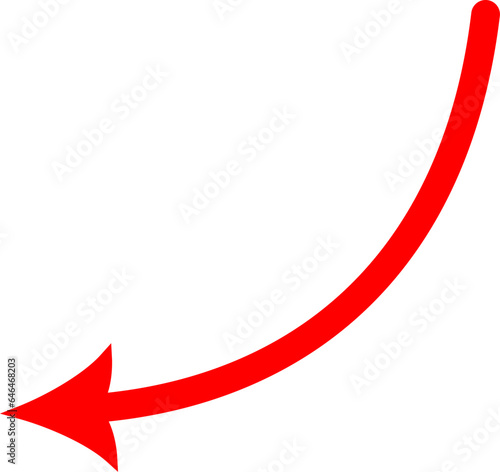 Red arrow icon on white background. flat style. Arrow icon for your web site design, logo, app, UI. arrow indicated the direction symbol. curved arrow sign. Replaceable vector design