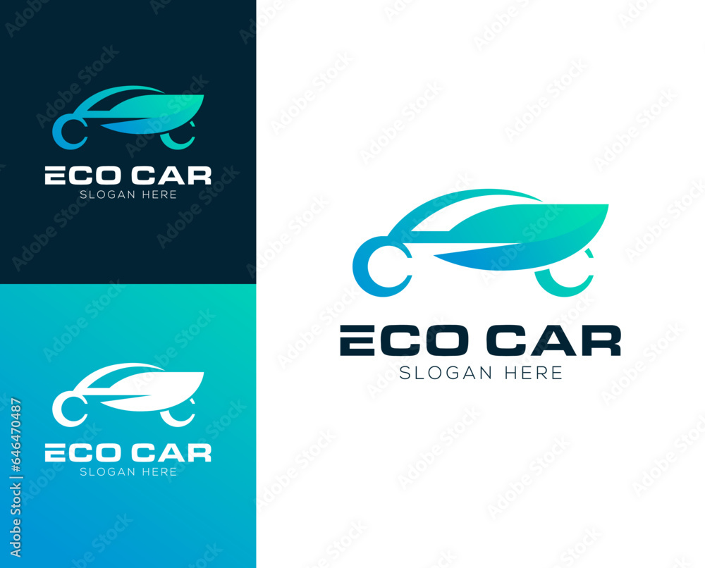 Eco Car logo design vector illustration