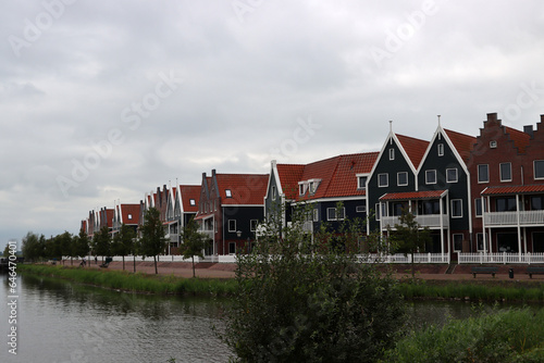 Typical houses in the old town of Volendam, Netherlands