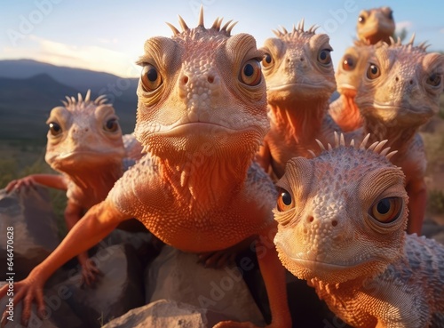 A group of chameleons
