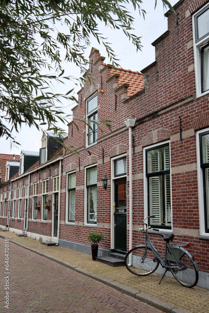 Typical houses in the old town of Volendam, Netherlands