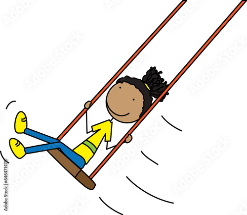 Happy Kid on a swing