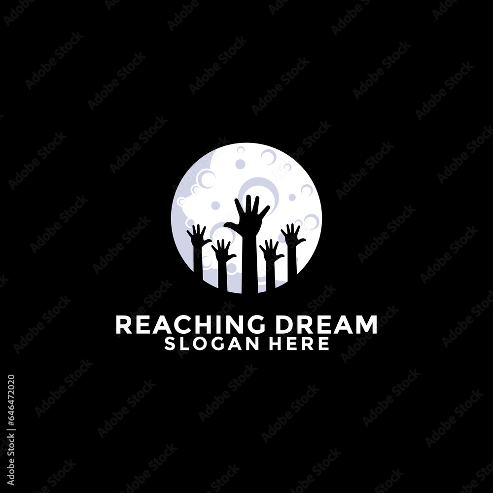 Reach star dreams logo vector design template