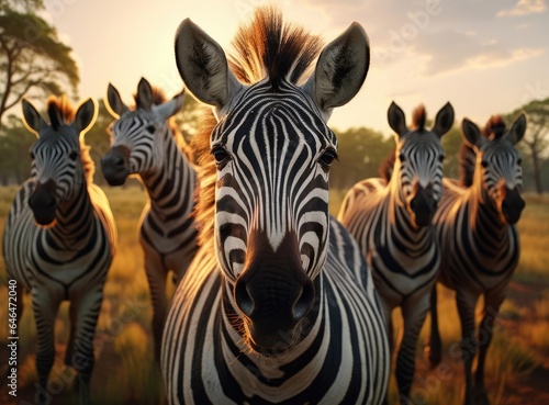 A group of zebras