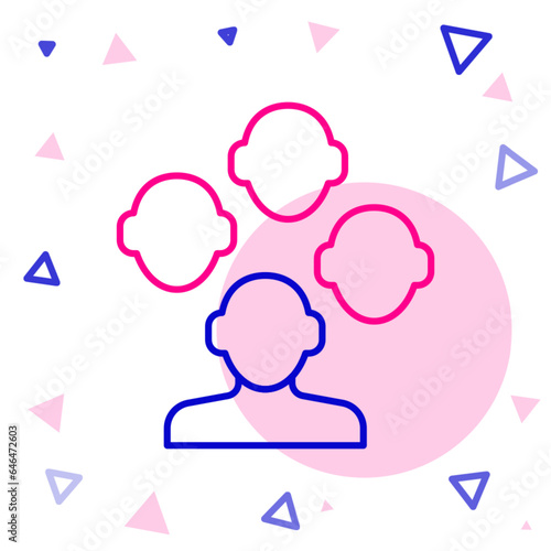 Line Schizophrenia icon isolated on white background. Colorful outline concept. Vector