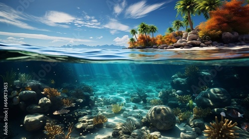 Underwater photo - beautiful tropical beach. © Roxy1