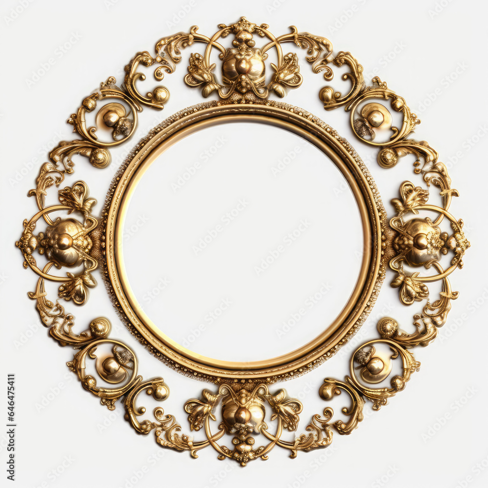 Elaborate filigree Round borders on white Background, AI Generated Elaborate filigree Round borders on white Background, AI Generated