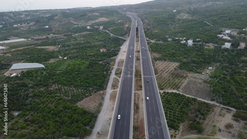 4K Aerial Drone view Mersin Viaduct.Turkey. photo