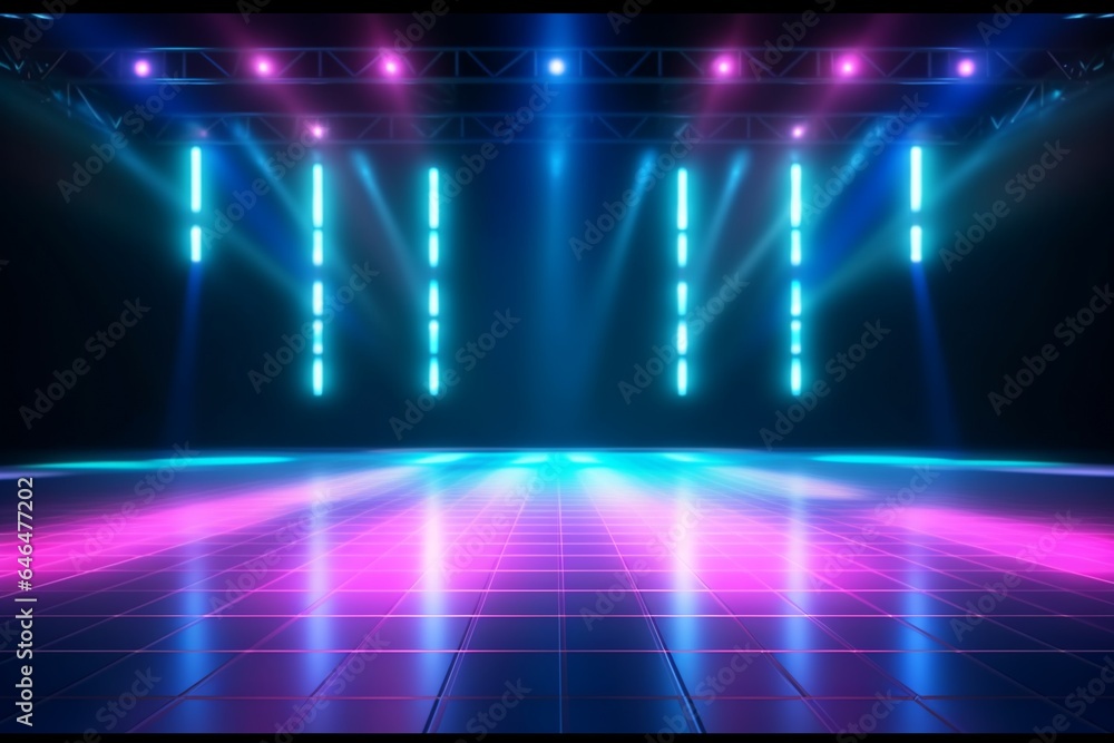 emty stage with spot lights. Presentation concept. 