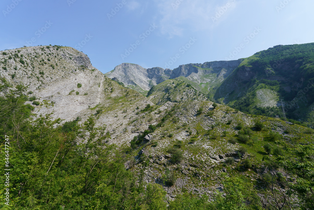 Fototapeta premium Landscape along the road of Arni, from Garfagnana to Alpi Apuane