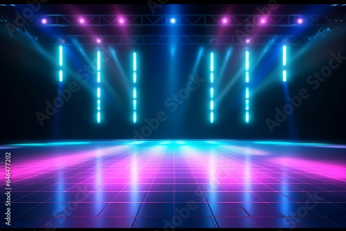 emty stage with spot lights. Presentation concept. 