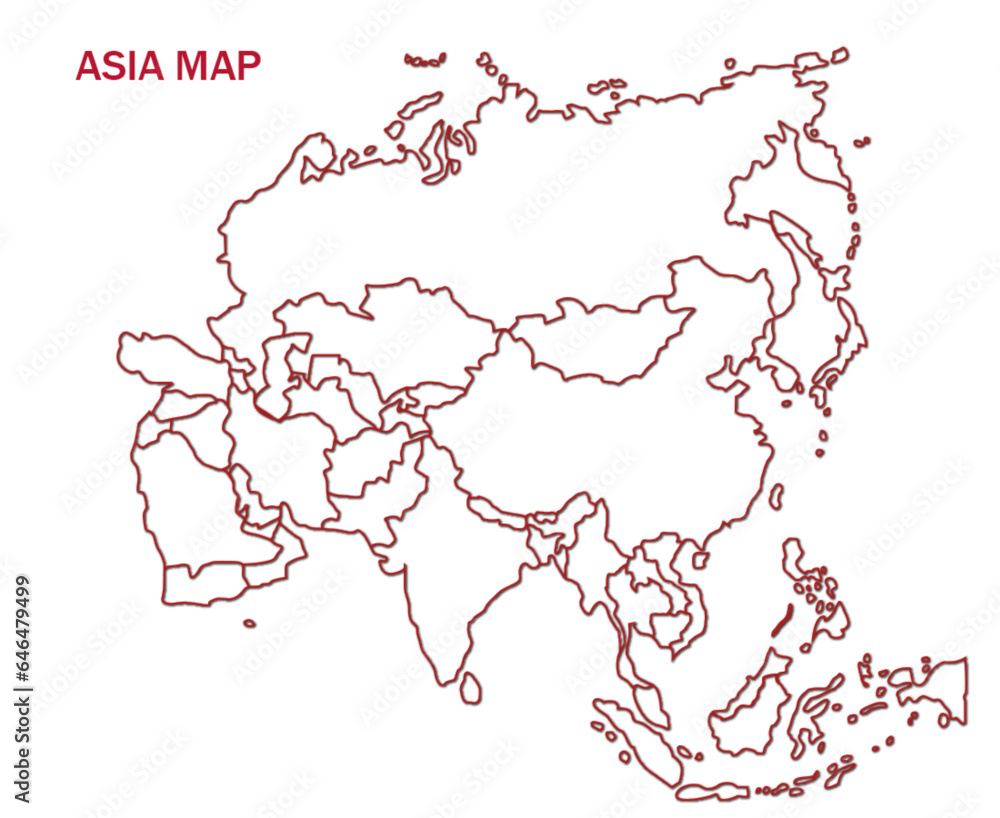 blank map of Asia printable outline map of asia