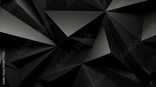 Abstract 3D Background of triangular Shapes in black Colors. Modern Wallpaper of geometric Patterns 