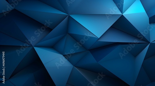 Abstract 3D Background of triangular Shapes in blue Colors. Modern Wallpaper of geometric Patterns 