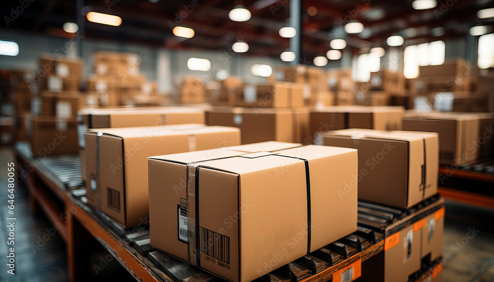 warehouse with boxes