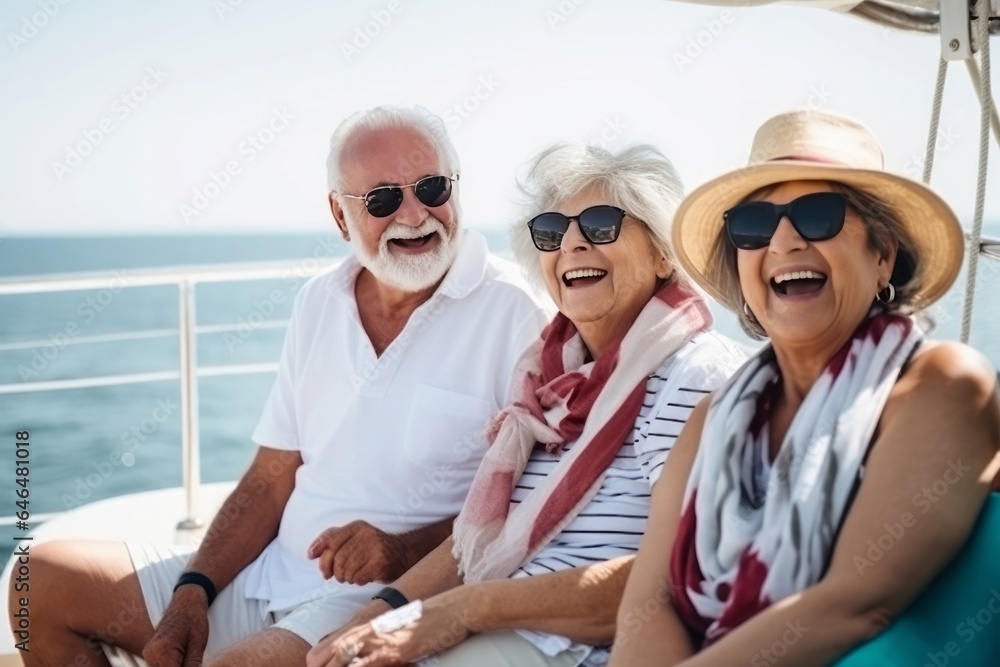 Group of senior travelers on a cruise Group of senior travelers on a cruise