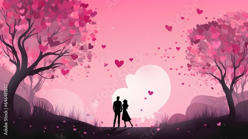 valentines day couple background pink isolated