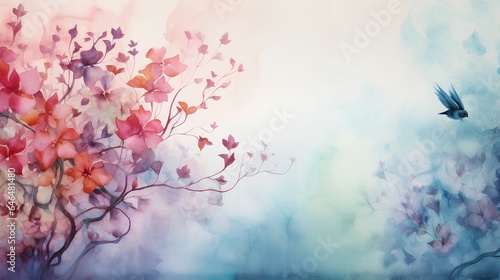 nature foliage with watercolor style © Ilham