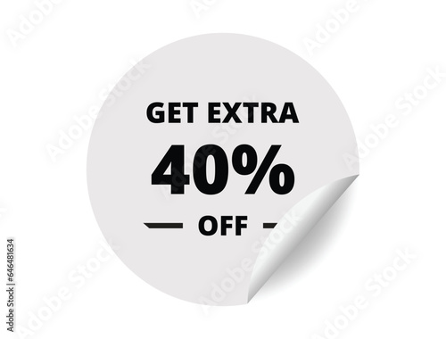 Wallpaper Mural Get Extra 40% off Sale. 40 Percent circle sticker banner, badge symbol vector illustration Torontodigital.ca