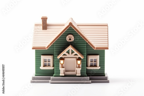Multi-colored toy house for dolls.