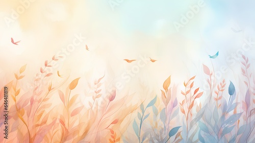 nature foliage with watercolor style