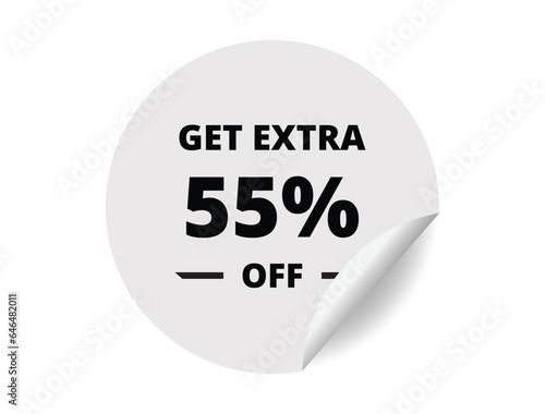 Wallpaper Mural Get Extra 55% off Sale. 55 Percent circle sticker banner, badge symbol vector illustration Torontodigital.ca